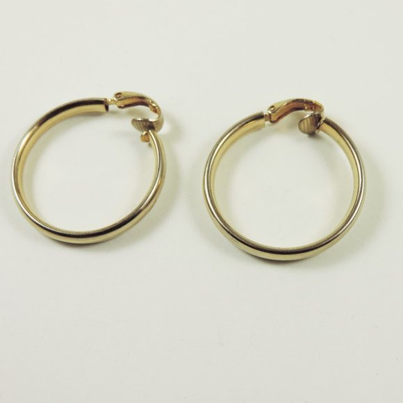 Vintage | L.H.Segal Gold tone Hoops - Picture 1 of 2